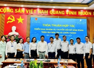 Chơn Thành - VNPT Bình Phước ký kết hợp tác chuyển đổi số