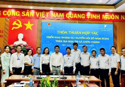 Chơn Thành - VNPT Bình Phước ký kết hợp tác chuyển đổi số